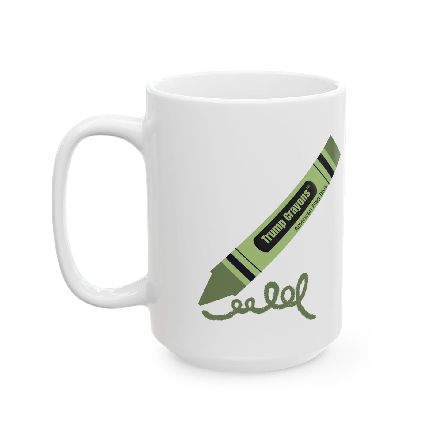 "American Flag Blue" Crayon, Ceramic Mug, (11oz, 15oz)