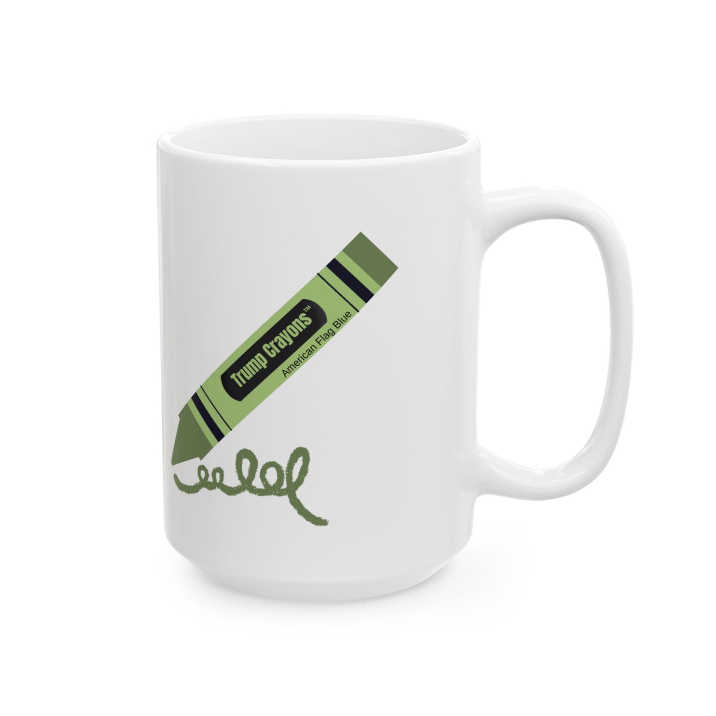 "American Flag Blue" Crayon, Ceramic Mug, (11oz, 15oz)