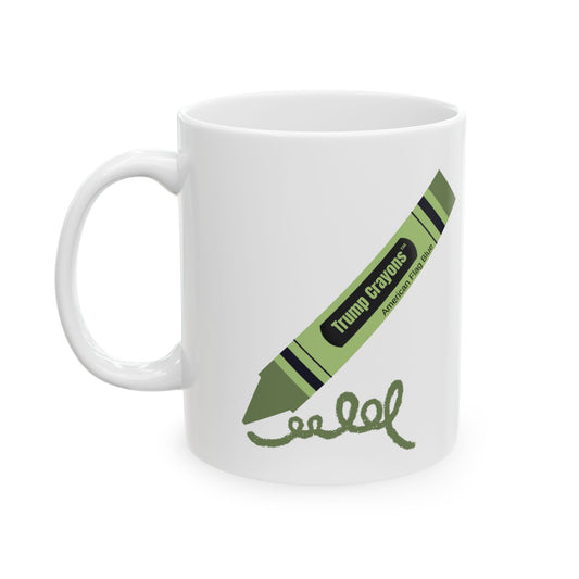 "American Flag Blue" Crayon, Ceramic Mug, (11oz, 15oz)