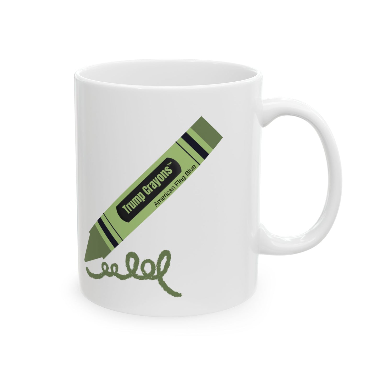 "American Flag Blue" Crayon, Ceramic Mug, (11oz, 15oz)