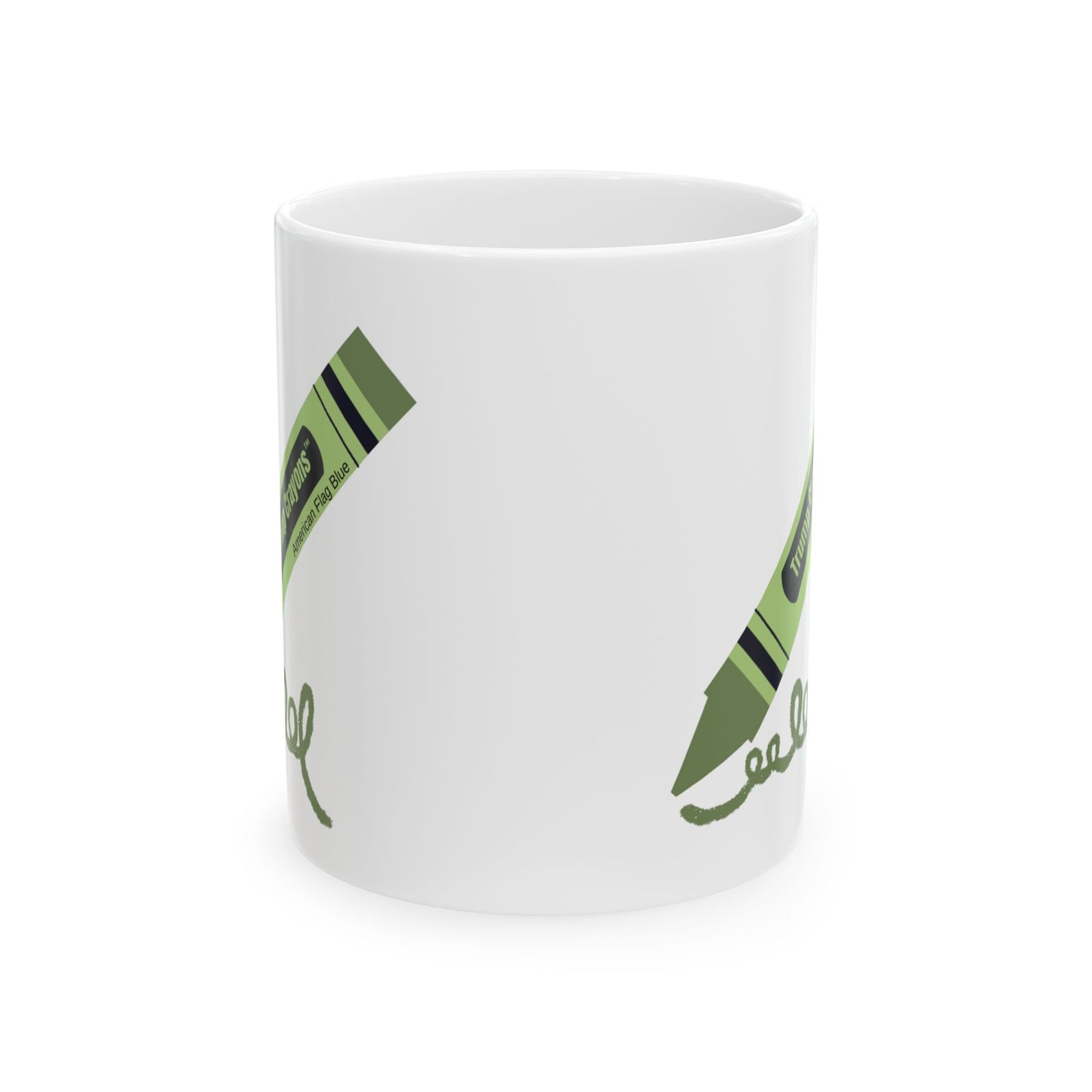 "American Flag Blue" Crayon, Ceramic Mug, (11oz, 15oz)